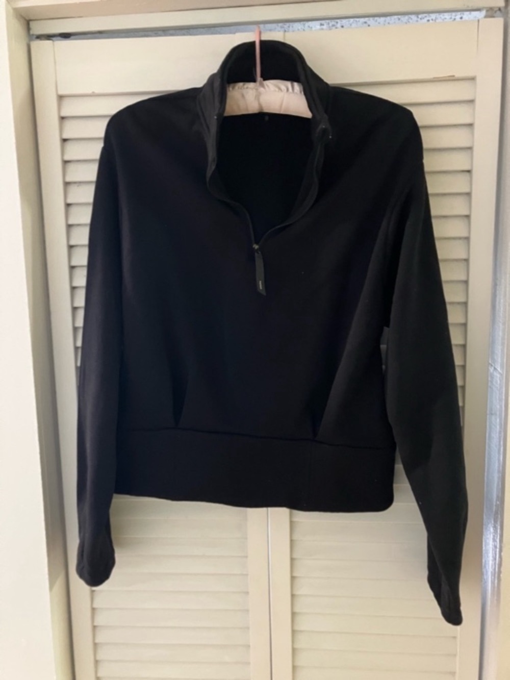 Athleta Altitude Polar Tech Quarter Zip Black Pullover Sweatshirt Size XS